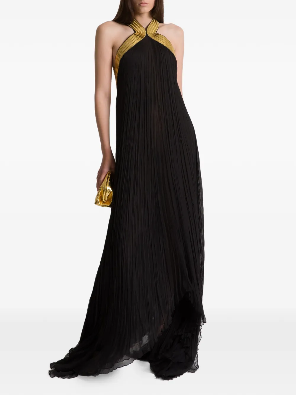 Alberta Ferretti Geplooide maxi-jurk Zwart