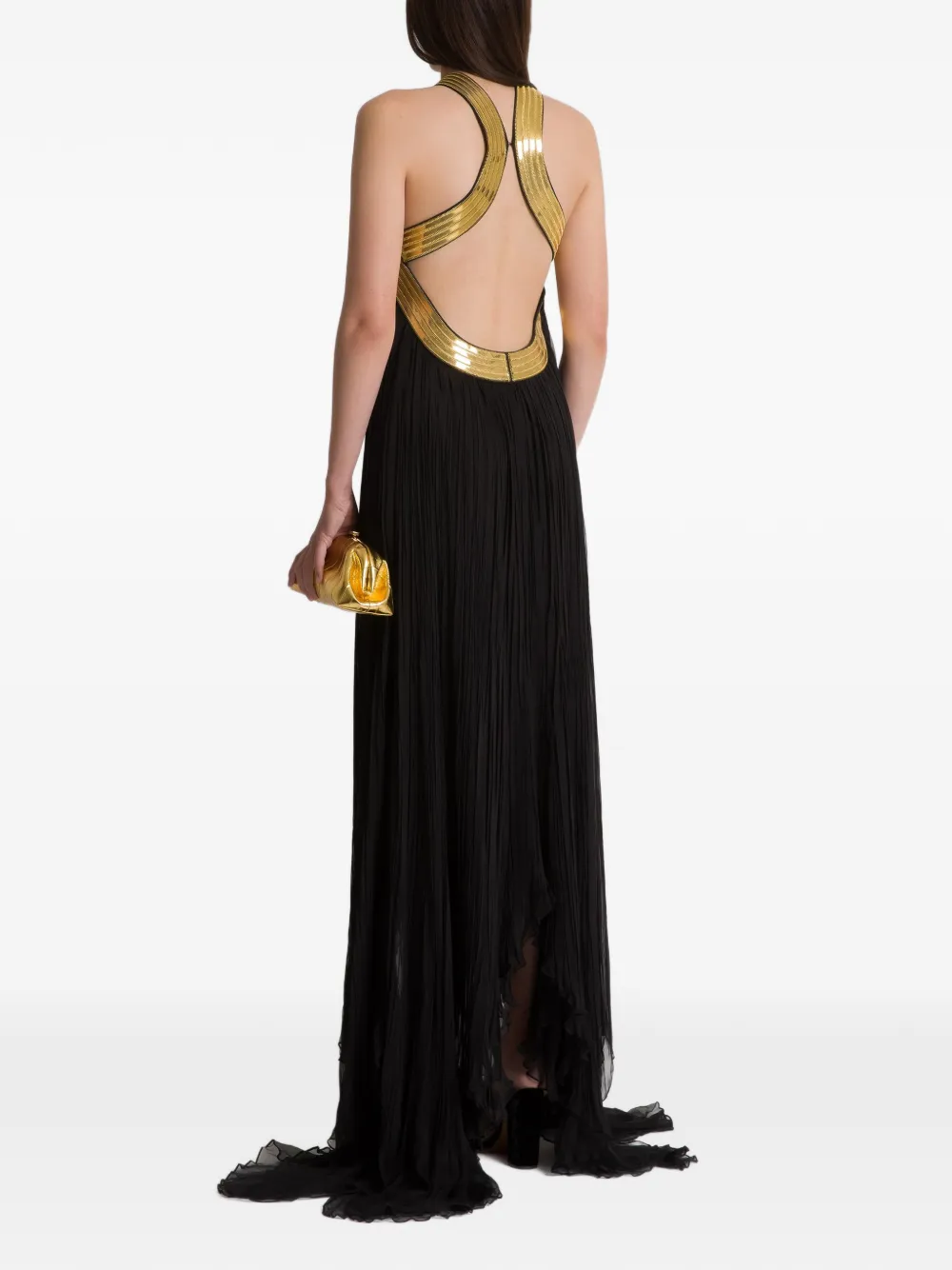 Alberta Ferretti Geplooide maxi-jurk Zwart