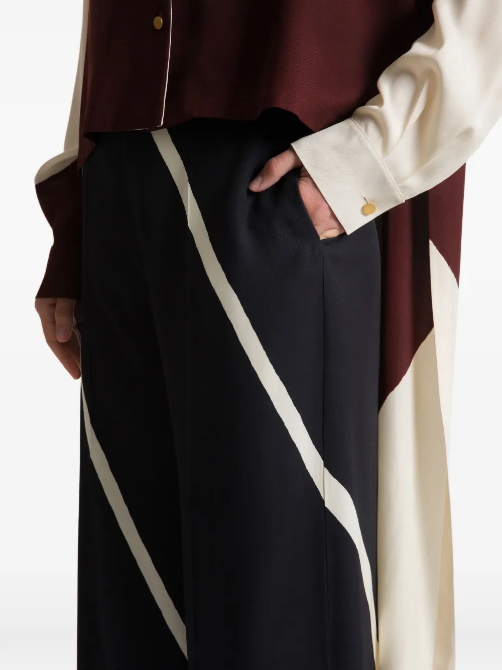 Alberta Ferretti Broek met vlakken Zwart