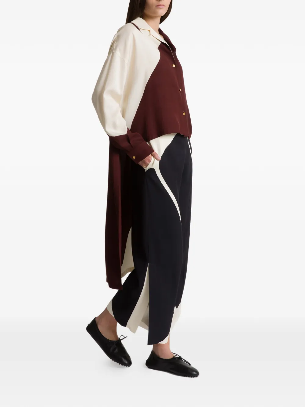  Alberta Ferretti Panelled Trousers - Black 