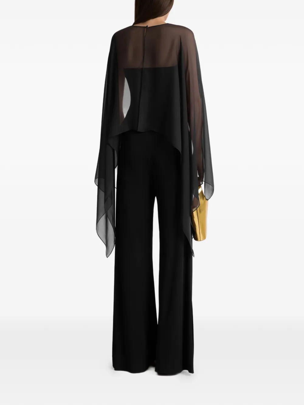Alberta Ferretti Broek met split Zwart