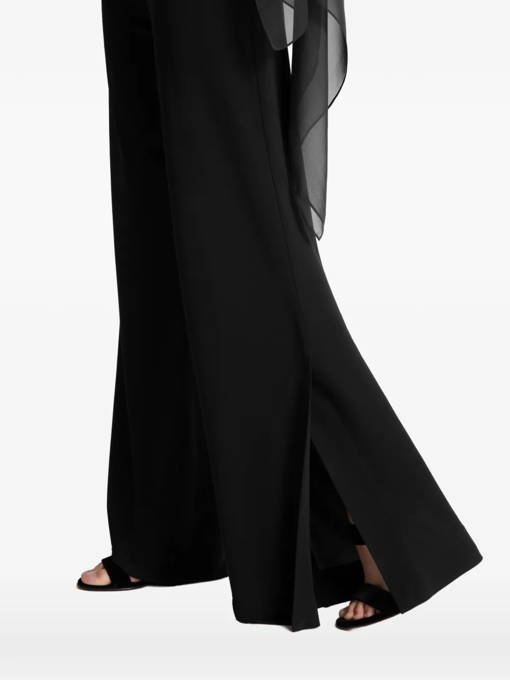 Alberta Ferretti Broek met split Zwart