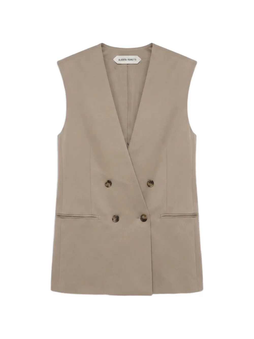 Alberta Ferretti double-breasted sleeveless jacket - Brown