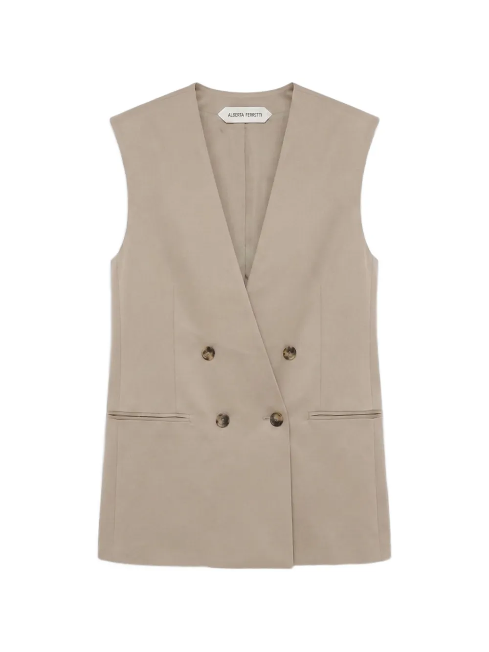 Alberta Ferretti double-breasted sleeveless jacket - Marrone