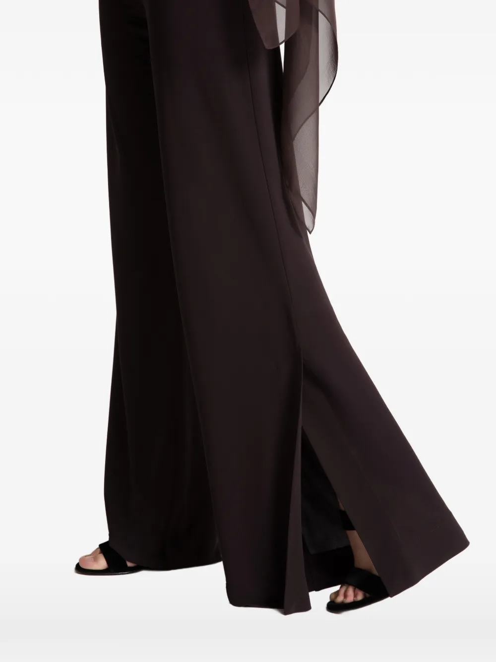 Alberta Ferretti Broek met zijsplit Bruin
