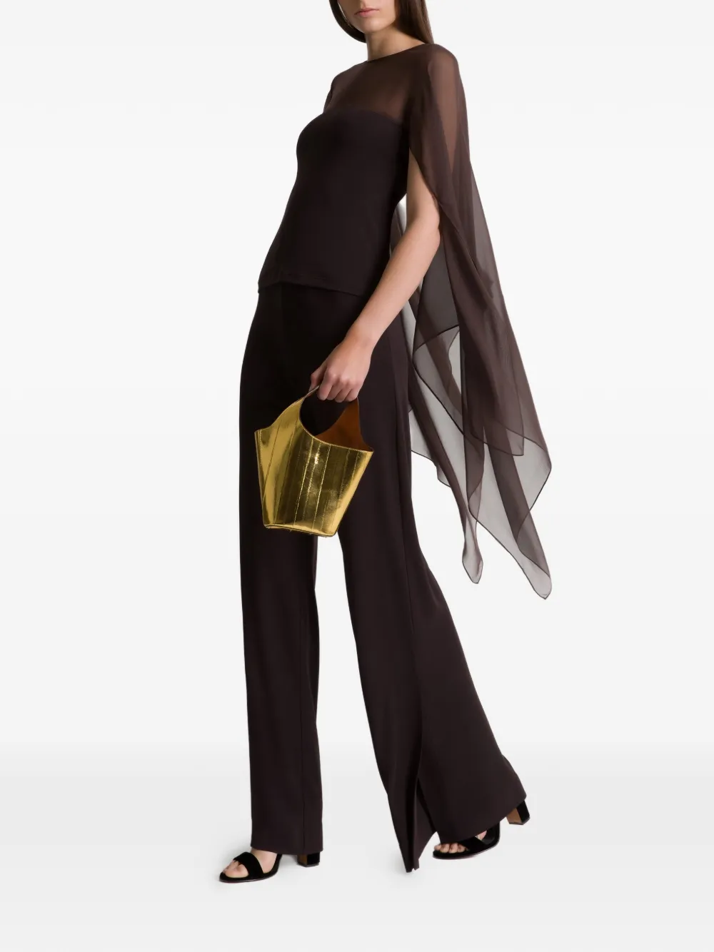  Alberta Ferretti Side-slit Trousers - Brown 