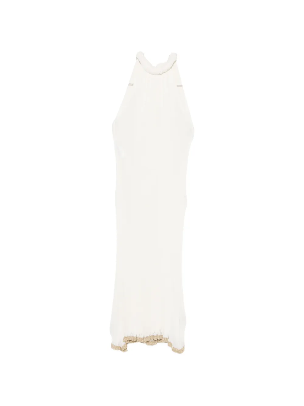 Alberta Ferretti pleated halterneck dress - Neutrals