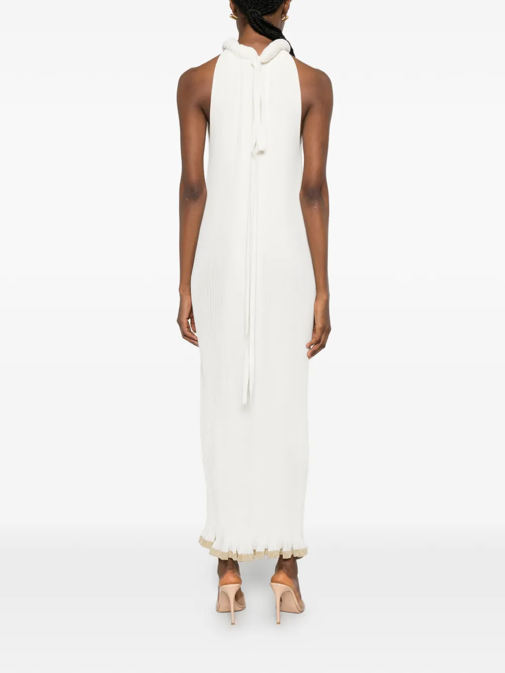 Alberta Ferretti Geplooide jurk Beige