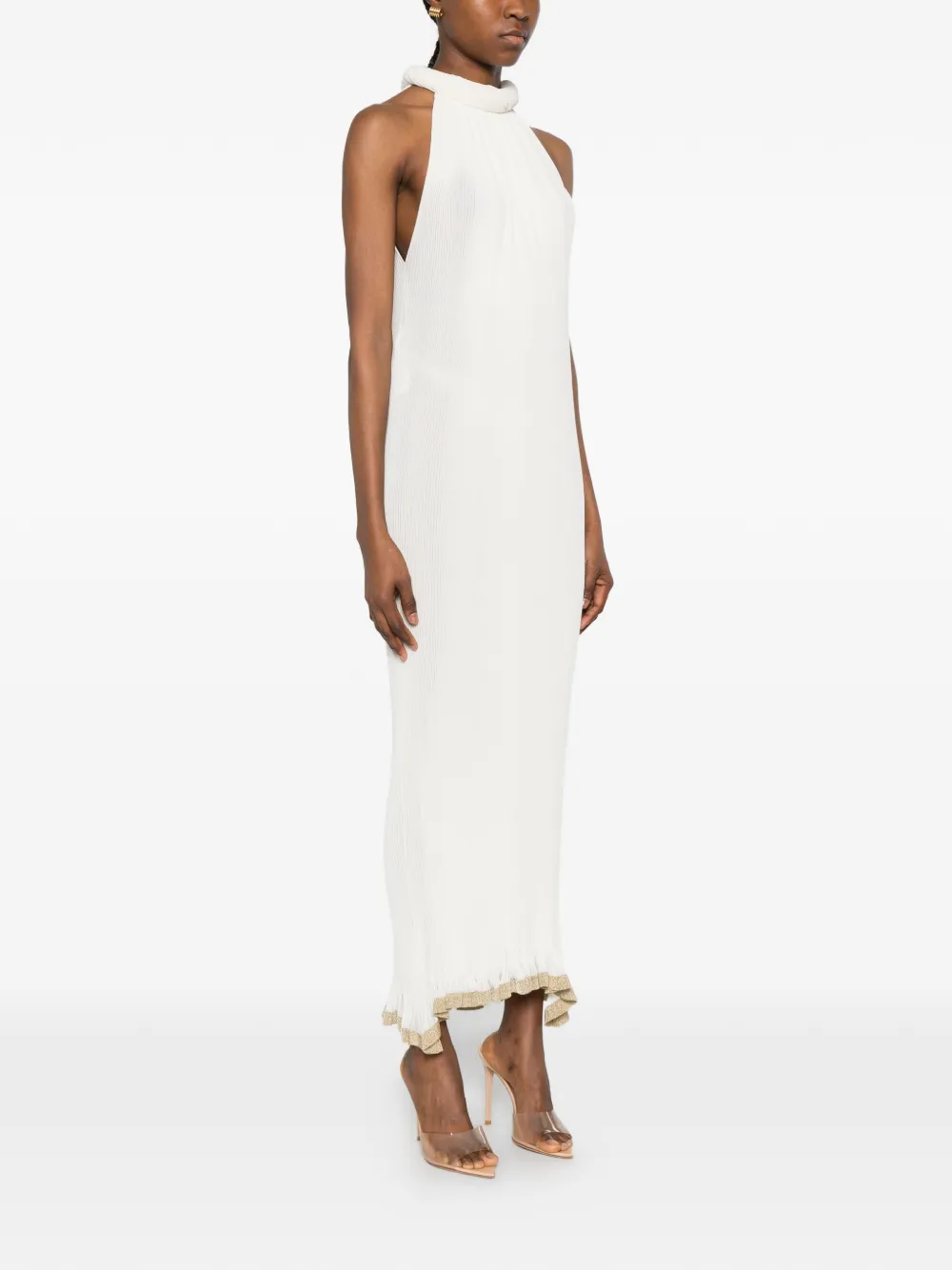 Alberta Ferretti Geplooide jurk Beige