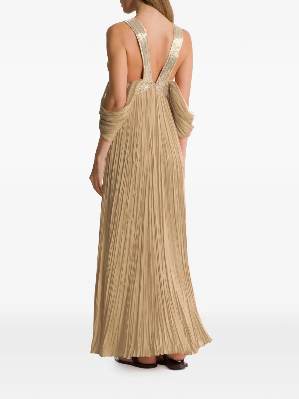 Alberta Ferretti Geplooide maxi-jurk Beige