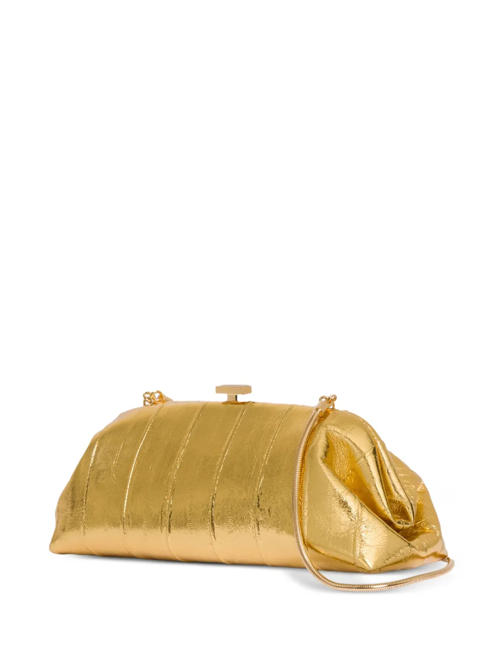  Alberta Ferretti Quilted Chain Clutch Bag - Gold 