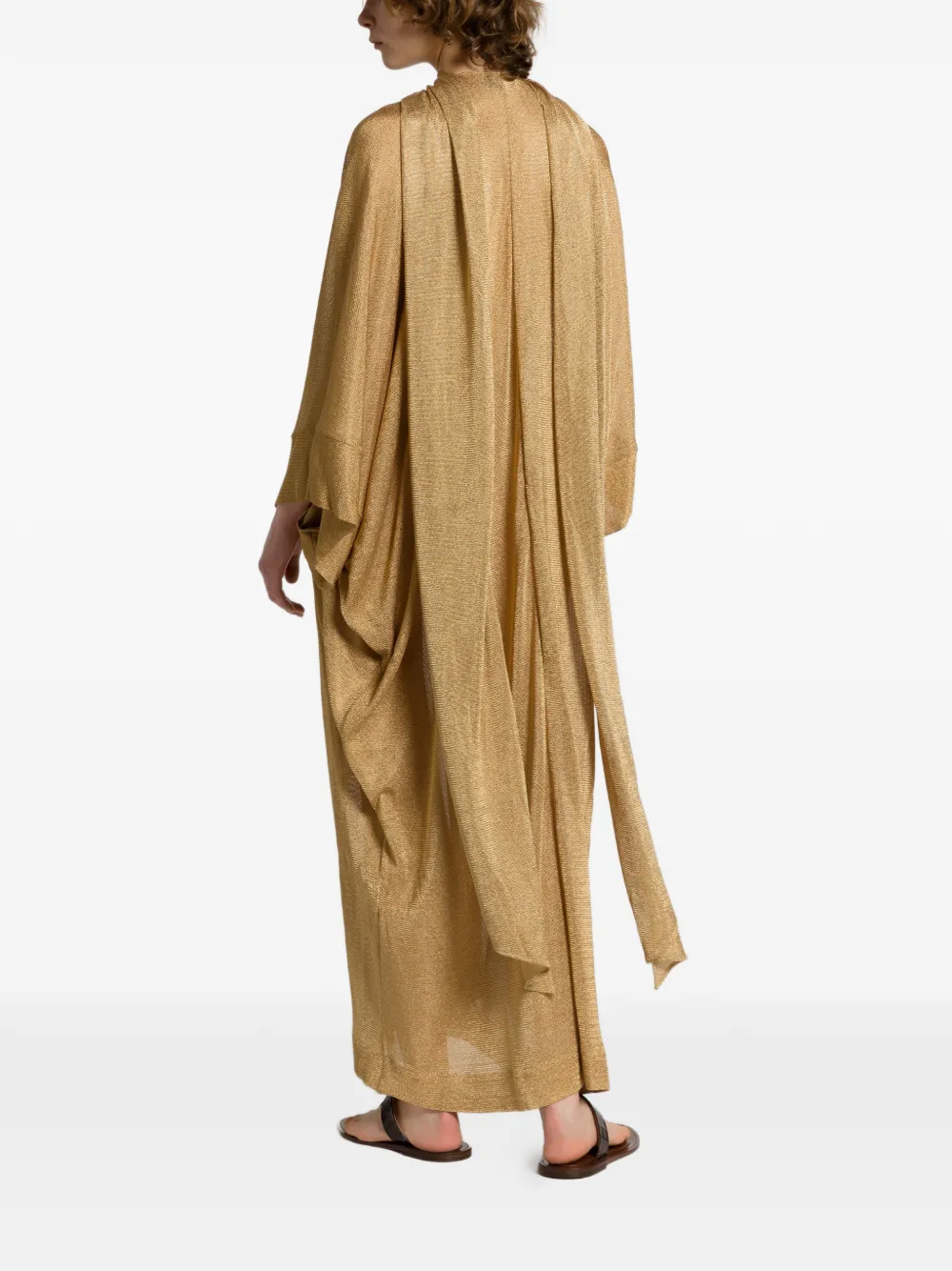 Alberta Ferretti Tuniek met V-hals en split Goud