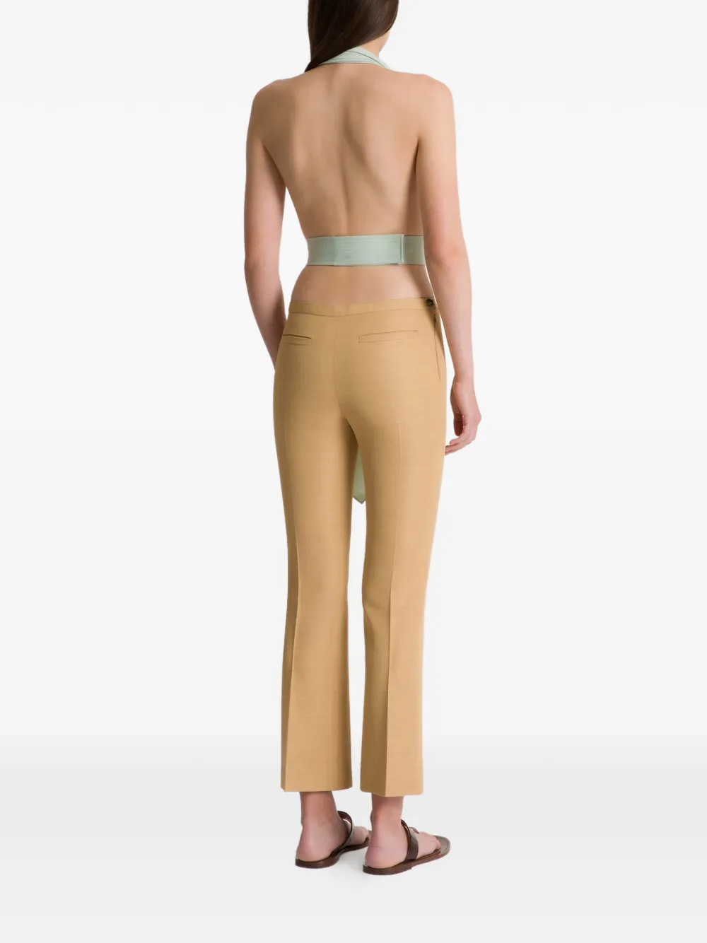  Alberta Ferretti Belted Halterneck Top - Green 