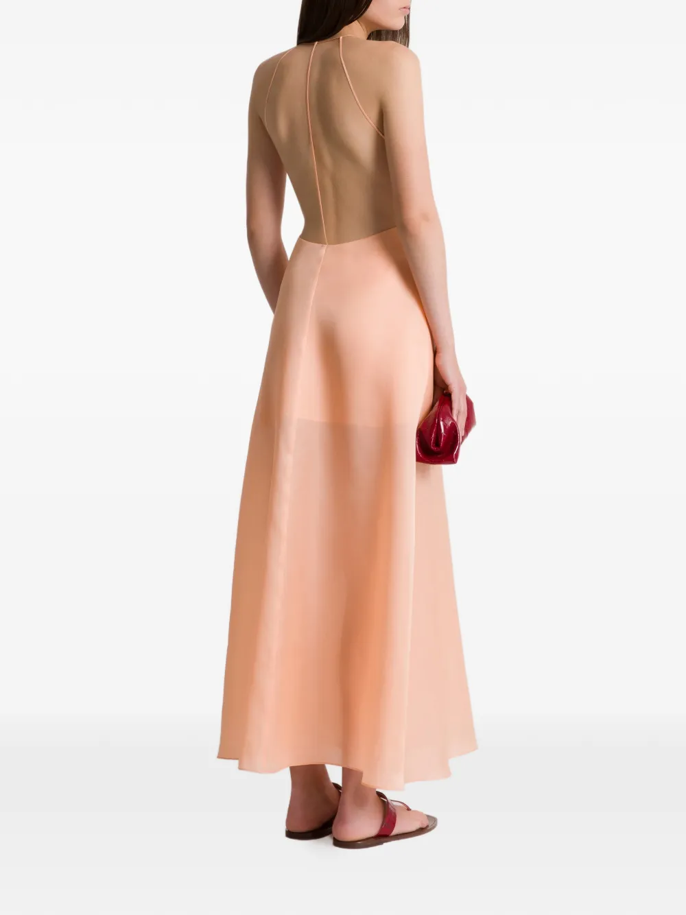 Alberta Ferretti Maxi-jurk met V-hals Roze