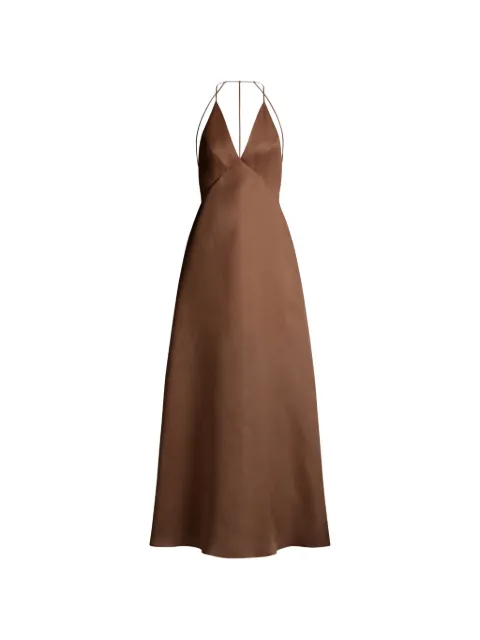 Alberta Ferretti V-neck open-back maxi dress