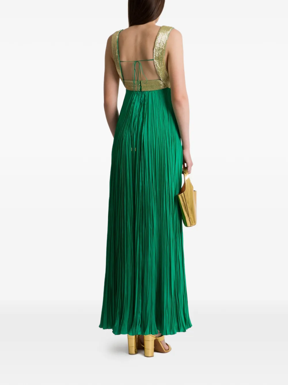 Alberta Ferretti Geplooide maxi-jurk Groen