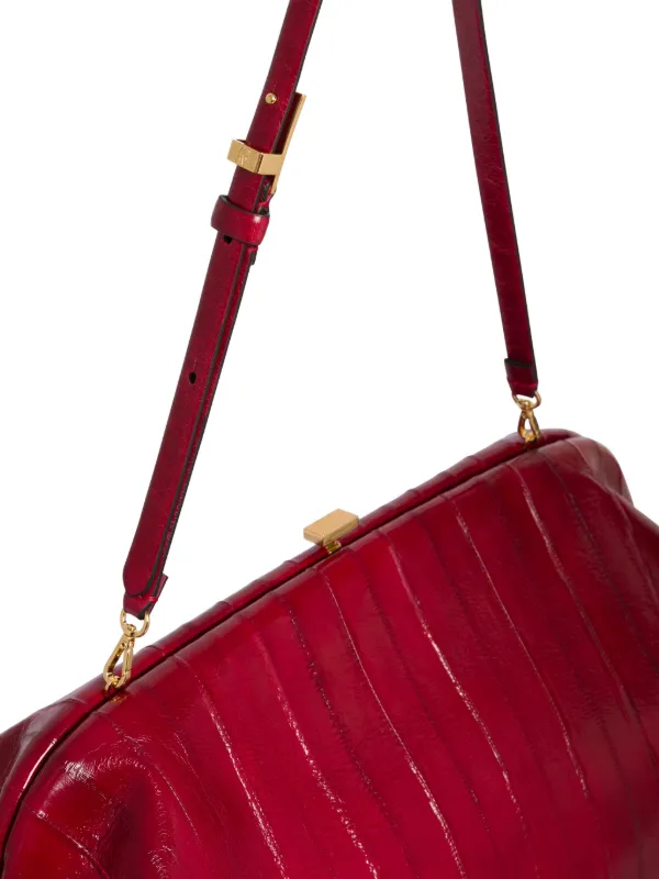 Alberta Ferretti vertical-stripe Clutch Bag | Red | FARFETCH