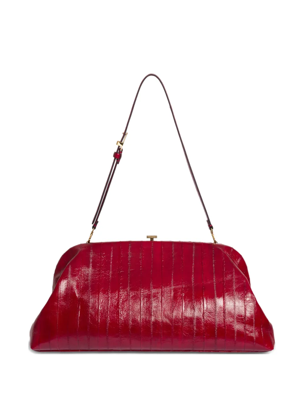 Alberta Ferretti Clutch a righe - Rosso
