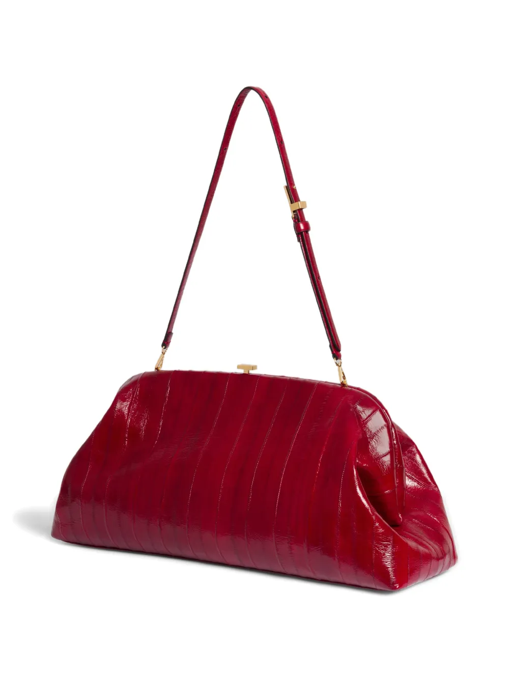 Alberta Ferretti vertical-stripe Clutch Bag | Red | FARFETCH