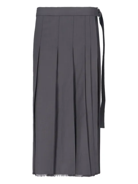 LVIR pleated fringed midi skirt