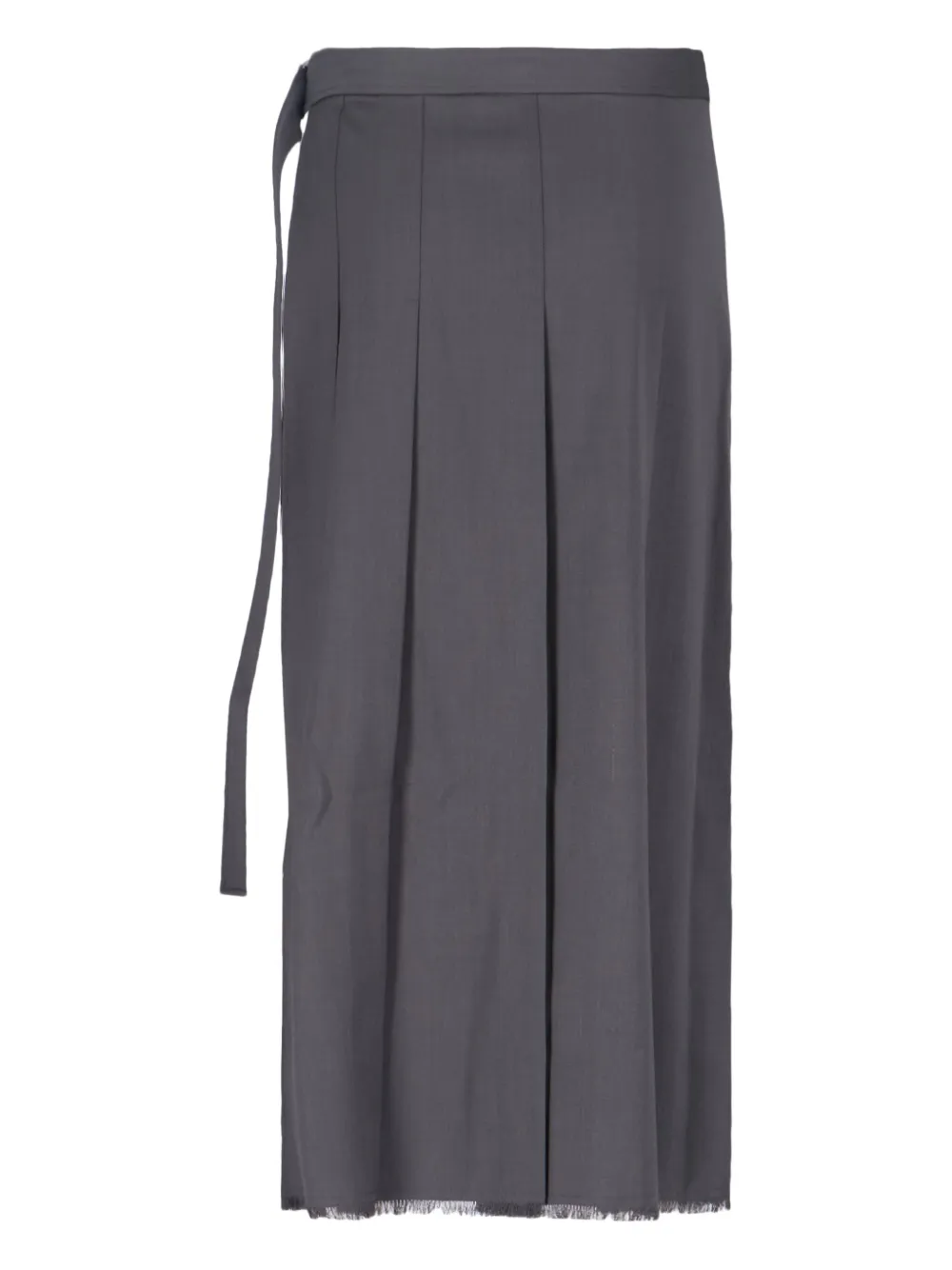 LVIR pleated fringed midi skirt - Grijs