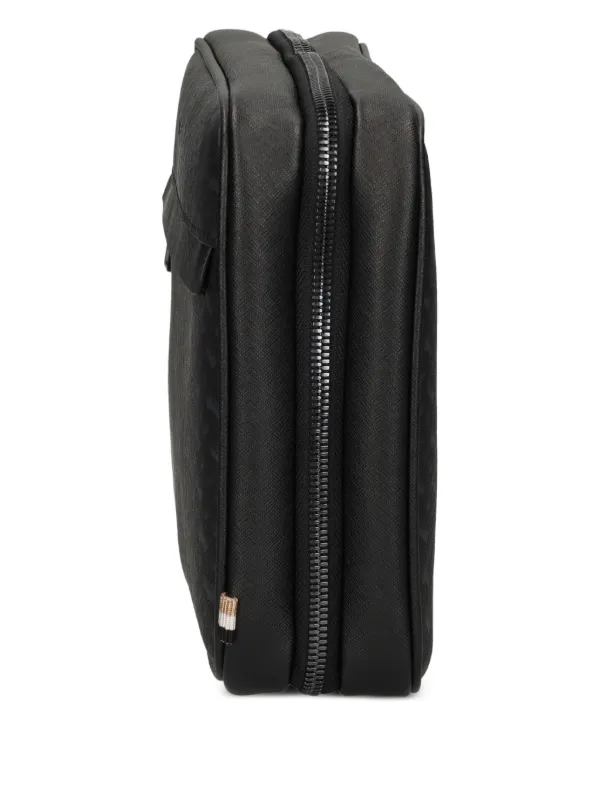 BOSS Monogram Zip Wash Bag | Black | FARFETCH SG