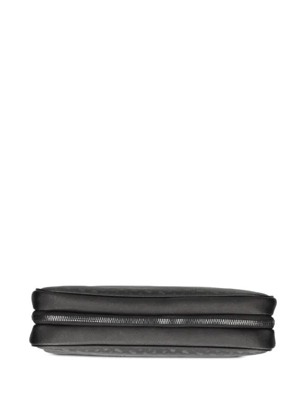 BOSS Monogram Zip Wash Bag | Black | FARFETCH SG