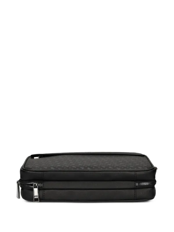 BOSS Monogram Zip Wash Bag | Black | FARFETCH SG