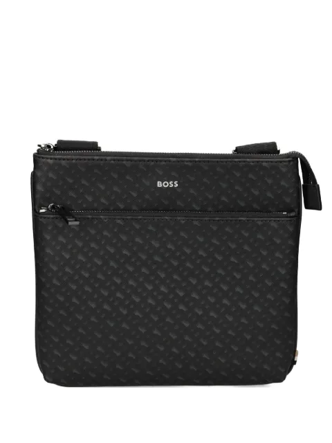 BOSS monogram-pattern messenger bag
