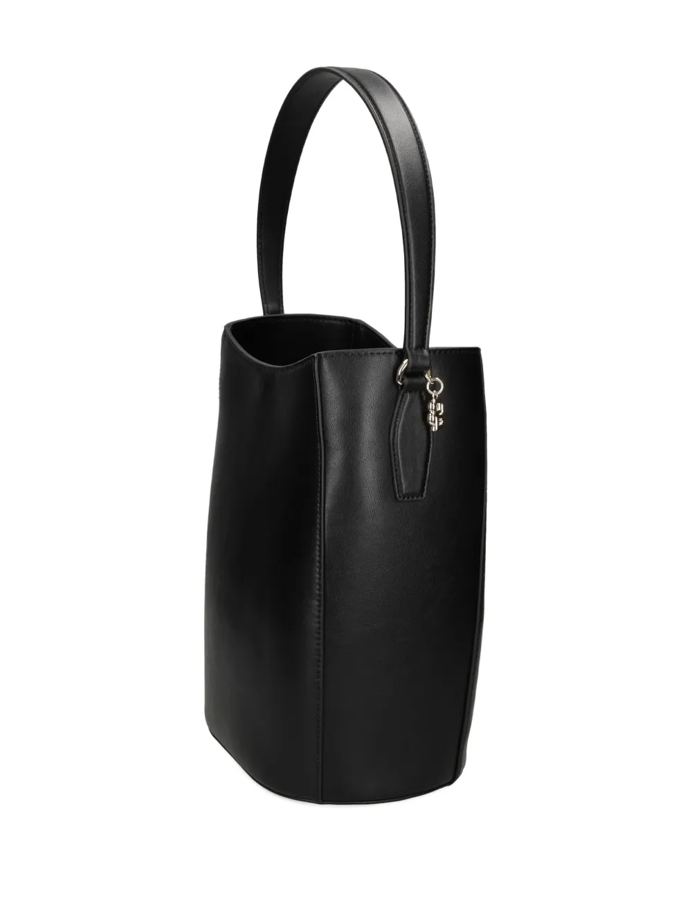 BOSS Kleine bucket-tas met monogram bedel Zwart