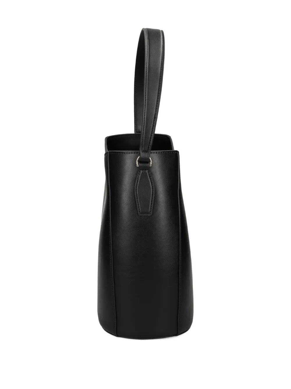 BOSS Kleine bucket-tas met monogram bedel Zwart