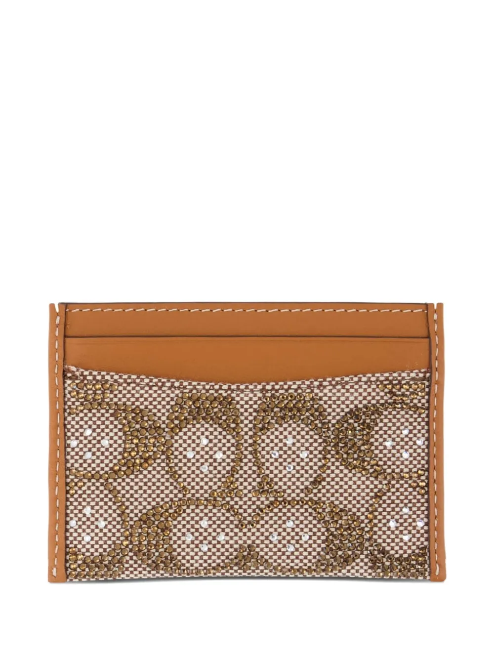 Coach Crystal Signature Essential Card Holder In Brown