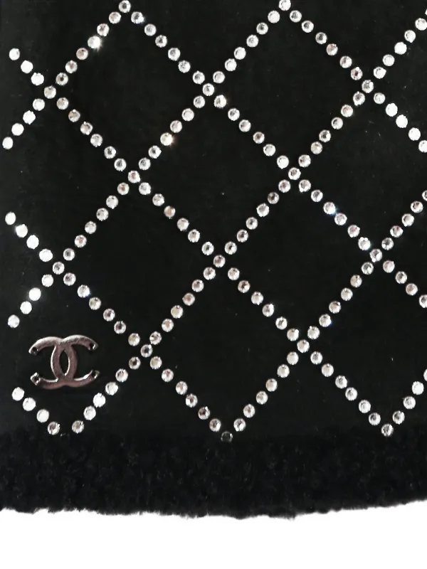 シャネル★ CHANEL Pre-Owned shearling-trim Gloves | Black | FARFETCH ZA