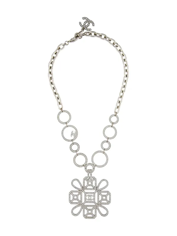 CHANEL Pre-Owned ロゴチャーム ネックレス | シルバートーン 