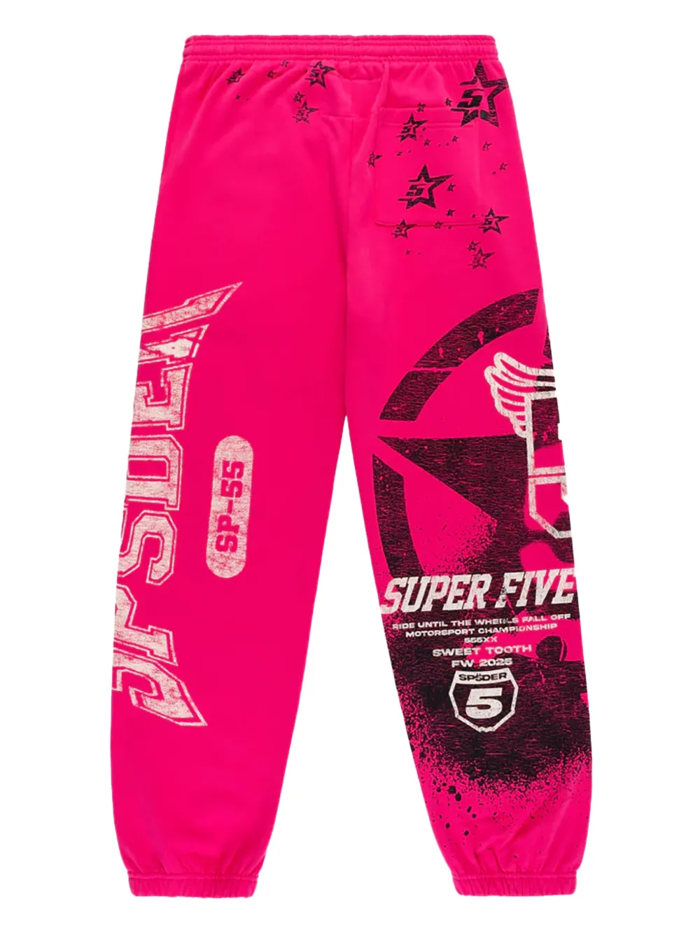 SP5DER Stencil track pants - Roze