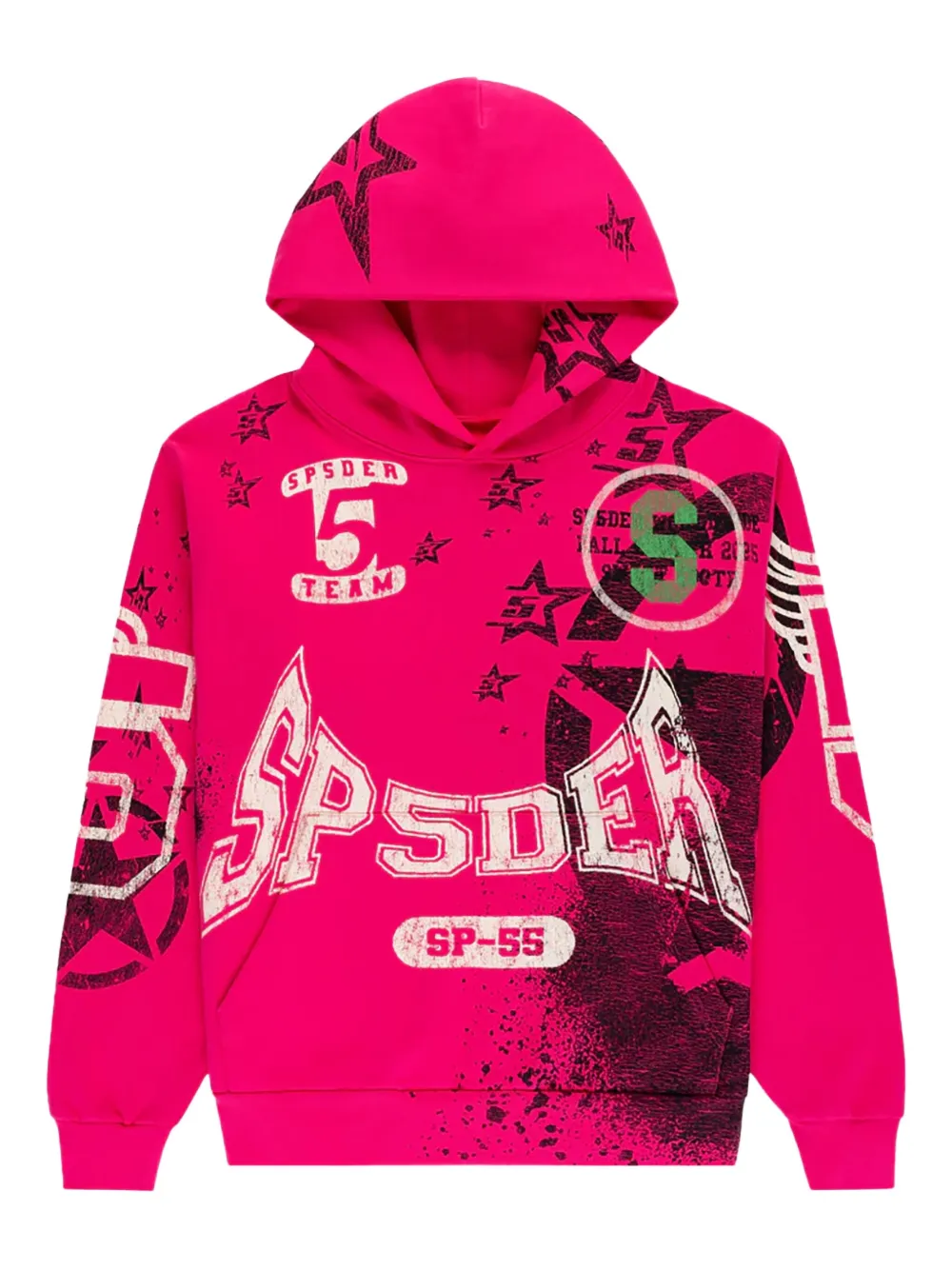 SP5DER Stencil hoodie | Pink | Image 1