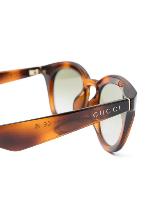 GUCCI ブラウンラウンド型サングラス Gucci Eyewear ラウンドフレーム サングラス | ブラウン