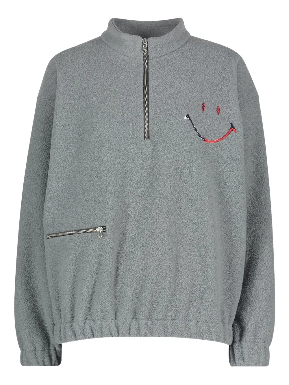 Joshua Sanders X Smiley® Zip-fastening Fleece Sweatshirt In Gray