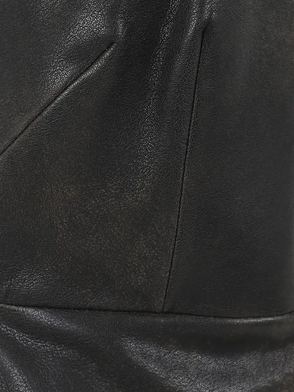 Alex Perry Strapless Split Leather Midi Dress | Brown | FARFETCH