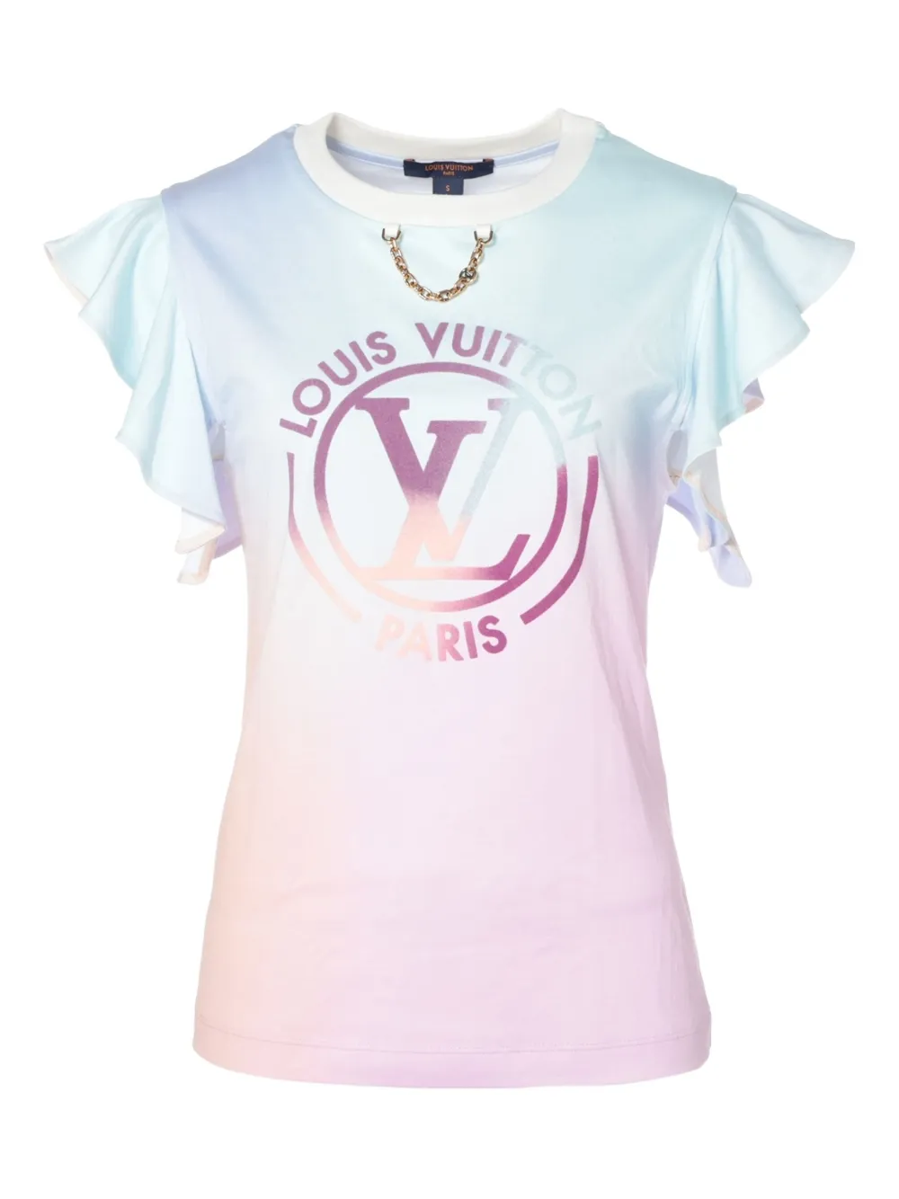 Pre-owned Louis Vuitton 2010-2020s Ruffled Logo T-shirt In Blue