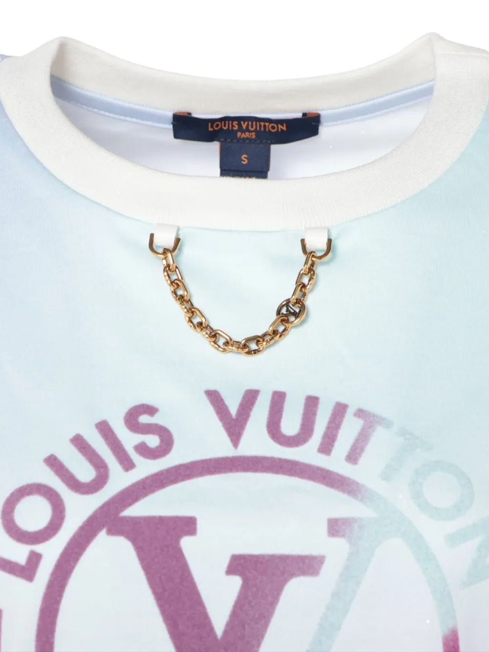Pre-owned Louis Vuitton 2010-2020s Ruffled Logo T-shirt In Blue