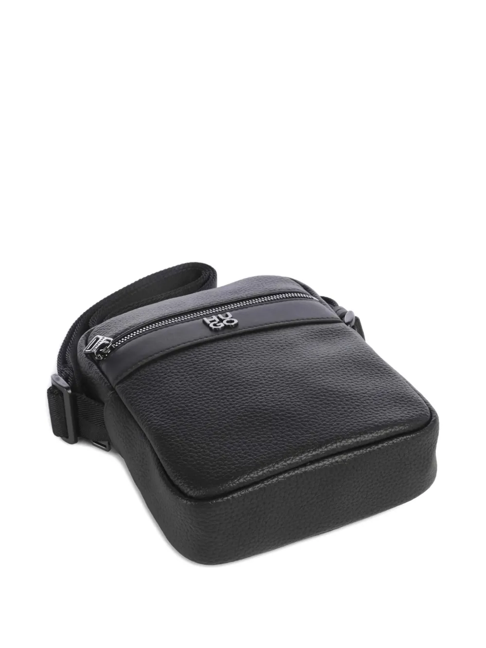 BOSS logo-plaque shoulder bag - Zwart
