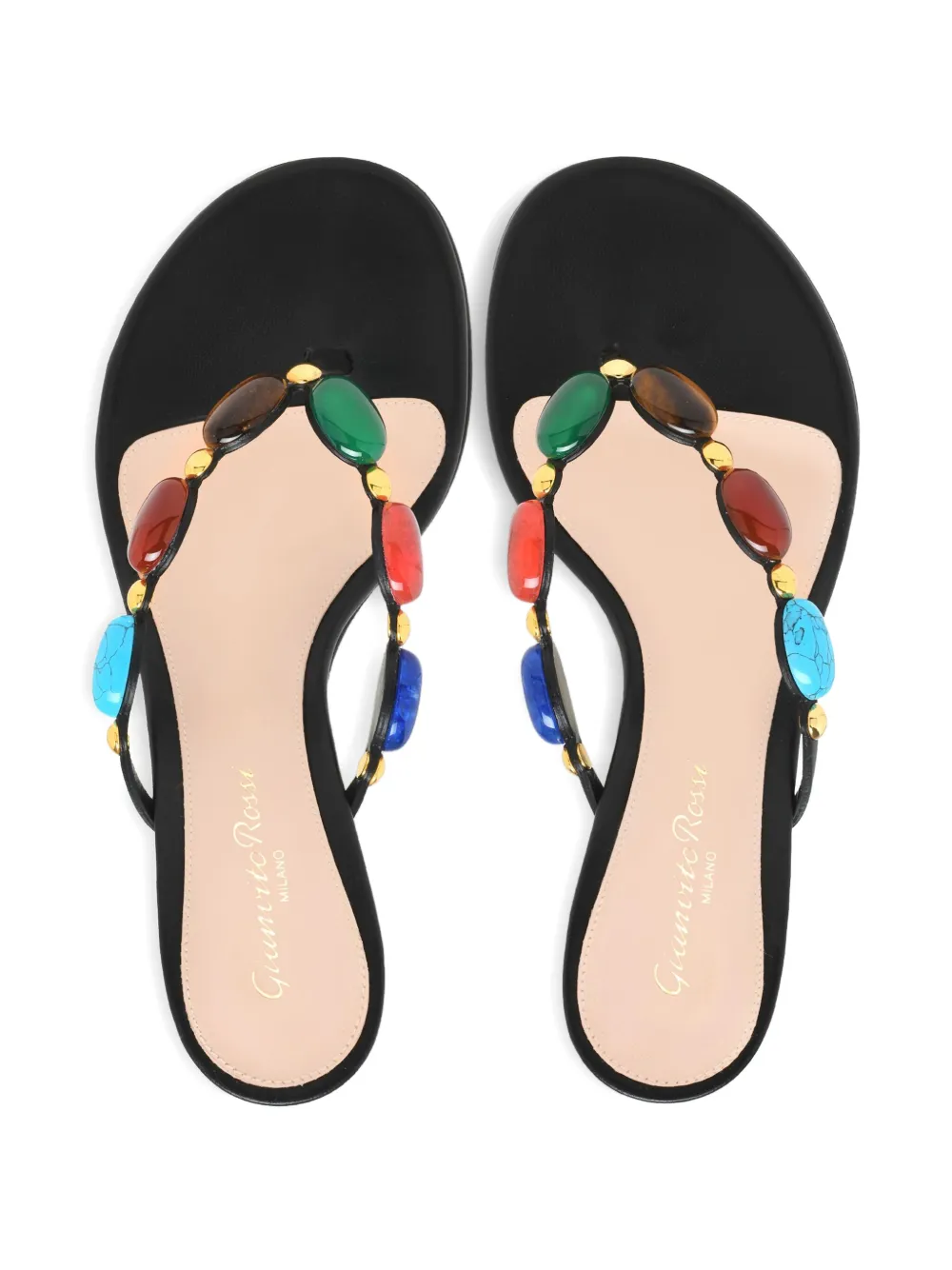 Gianvito Rossi 70 mm Shanti verfraaide sandalen met hak Zwart