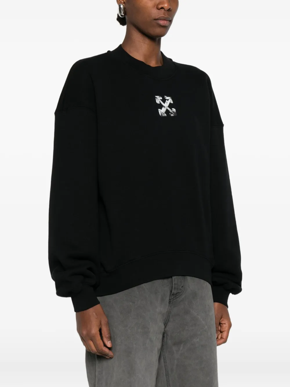 Off-White Sweater met logoprint Zwart