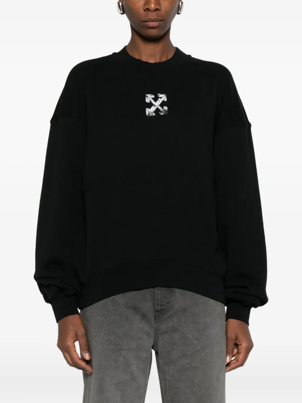 Off-White Sweater met logoprint Zwart