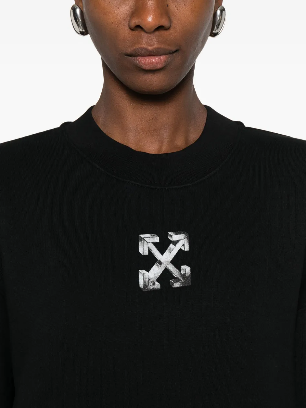 Off-White Sweater met logoprint Zwart