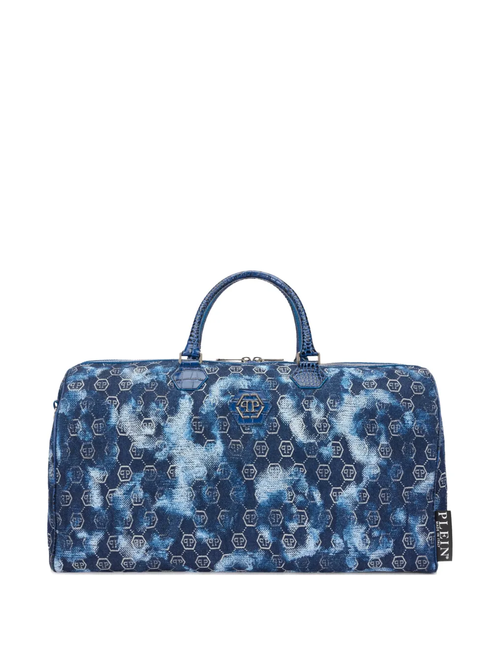 Philipp Plein Borsone con monogramma jacquard - Blu