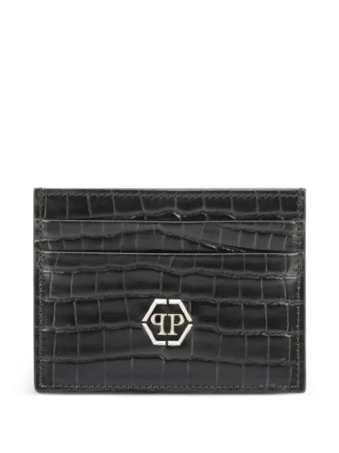 Philipp Plein logo-plaque leather card holder