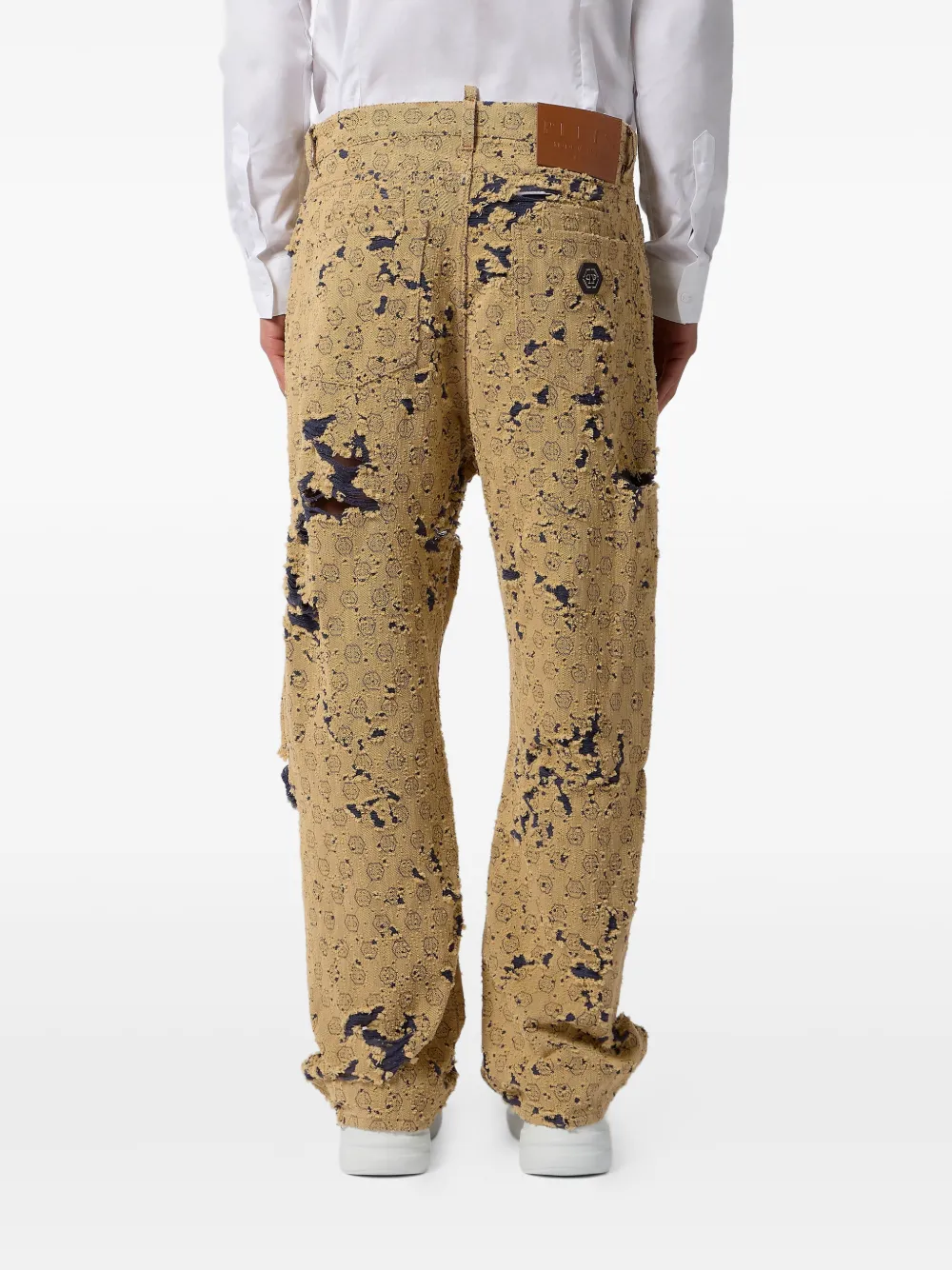 Philipp Plein Gerafelde jeans Beige