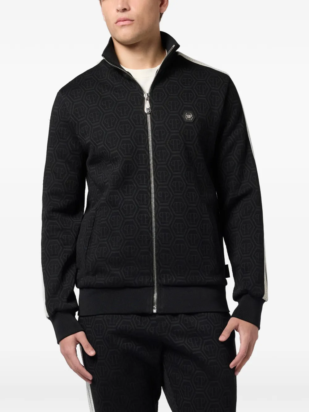 Philipp Plein Sportjack met rits Zwart